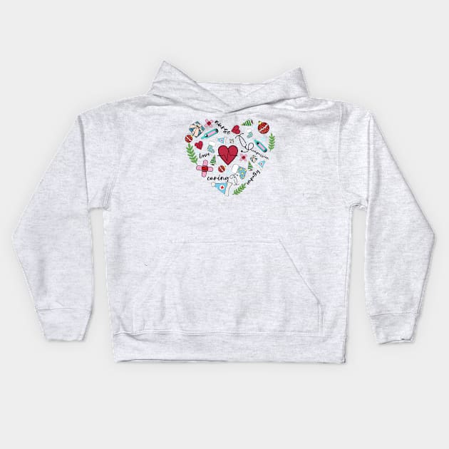 Nurse Heart Christmas Xmas Kids Hoodie by art4everyone